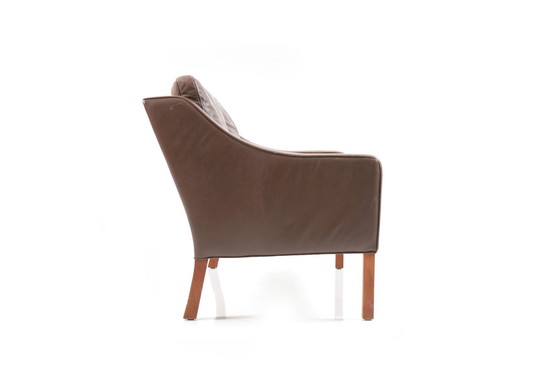 Image 1 of Modell 2208 Ledersofa von Børge Mogensen für Fredericia, 1960er Jahre