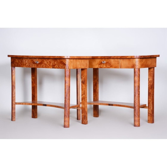 Image 1 of Paar Beistelltische aus Ulmenholz im Art-Déco-Stil, 1920er Jahre