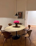 Knoll International Saarinen Tulip Travertino Silver Special Edition clone