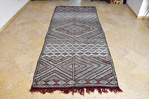 Selten!! Marokkanischer Zayan Vintage Kelim 368 x 153 cm