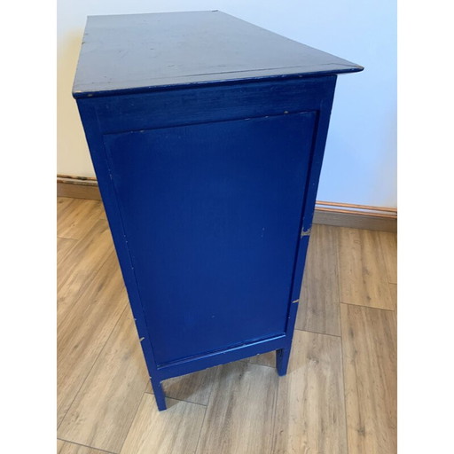 Blaue Vintage-Kommode mit 4 Schubladen
