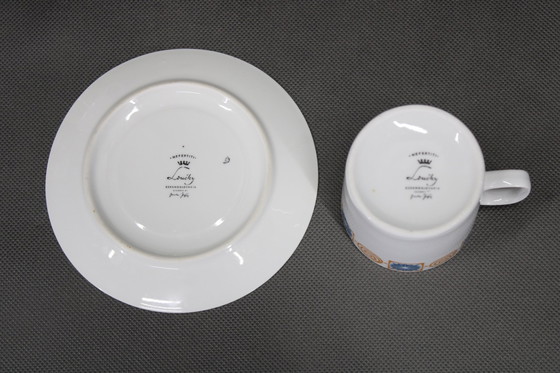 Image 1 of 1964 Jaroslav Jezek Exklusives Porzellan-Teeset "Nofretete", Tschechoslowakei