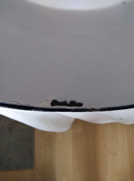 Image 1 of 3x Industrielampen schwarz und weiß emailliert