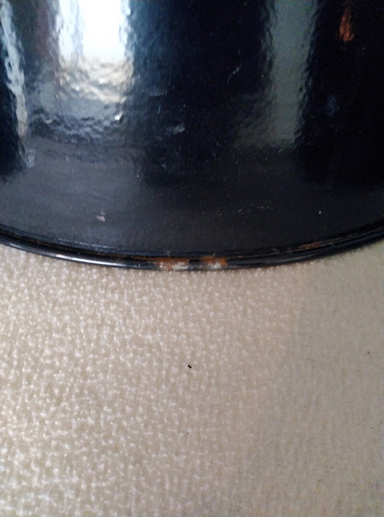 Image 1 of 3x Industrielampen schwarz und weiß emailliert