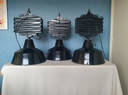3x Industrielampen schwarz und weiß emailliert