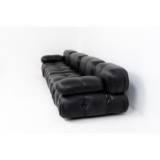 Image 1 of Schwarzes 3-Sitzer-Sofa aus Leder von Mario Bellini für C & B Italia, 1970