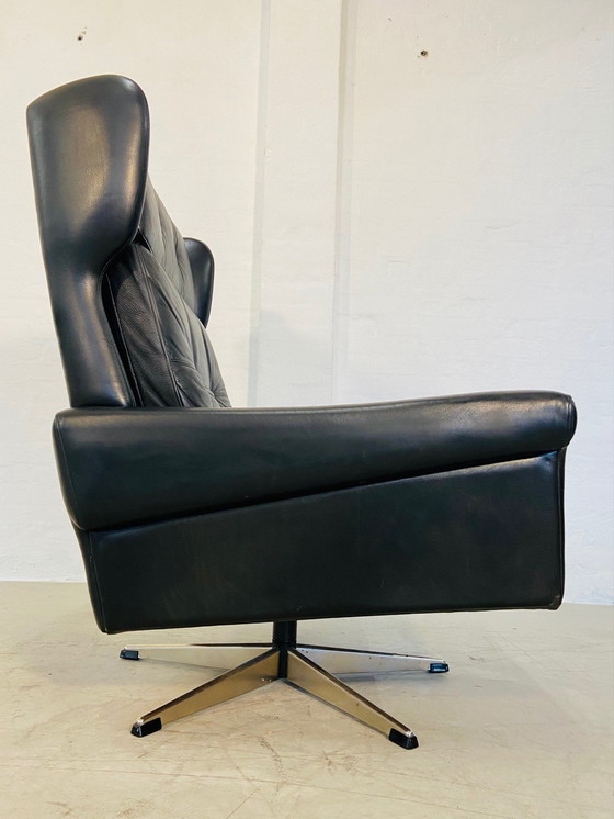 Image 1 of Vintage Danish Retro Mid-Century Svend Skipper Schwarzer Lederstuhl 60S