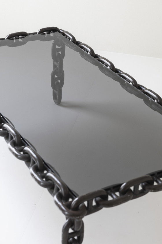 Image 1 of Außergewöhnlicher Artisan Chain Link Couchtisch, Belgien 1970er Jahre
