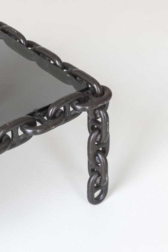 Image 1 of Außergewöhnlicher Artisan Chain Link Couchtisch, Belgien 1970er Jahre