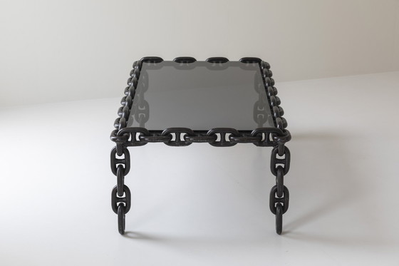 Image 1 of Außergewöhnlicher Artisan Chain Link Couchtisch, Belgien 1970er Jahre