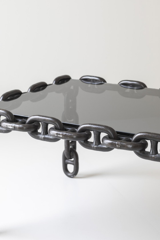 Image 1 of Außergewöhnlicher Artisan Chain Link Couchtisch, Belgien 1970er Jahre