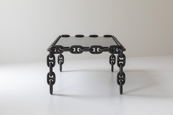 Image 1 of Außergewöhnlicher Artisan Chain Link Couchtisch, Belgien 1970er Jahre