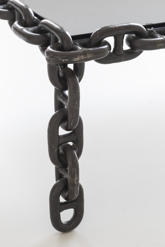 Image 1 of Außergewöhnlicher Artisan Chain Link Couchtisch, Belgien 1970er Jahre