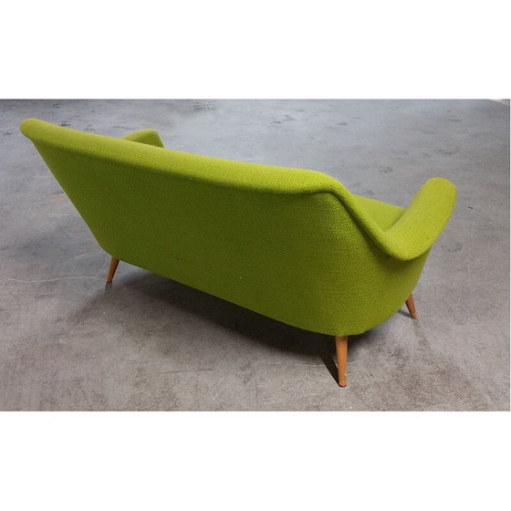 Image 1 of Cocktailsofa aus Teakholz und grünem Stoff