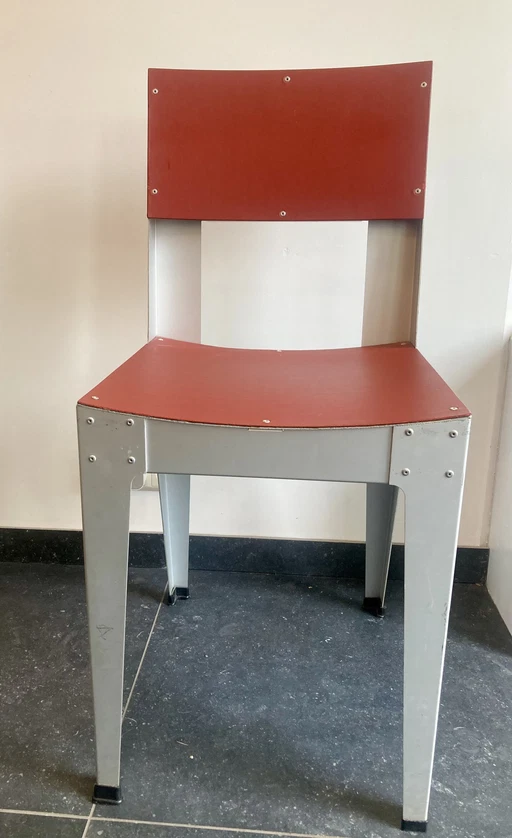 2x Design Phe Esszimmerstühle Aluminium Schwedisch Rot