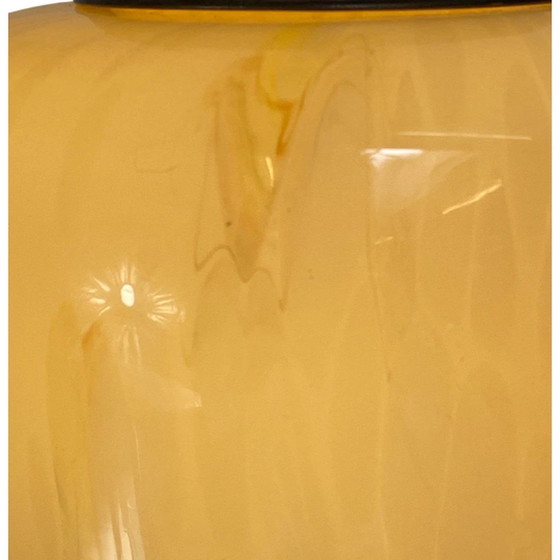 Image 1 of Kunst Deco - Hängender Pedant mit Marmorglas - Tropfenförmiges Glas - Messing - sehr groß, höhenverstellbar