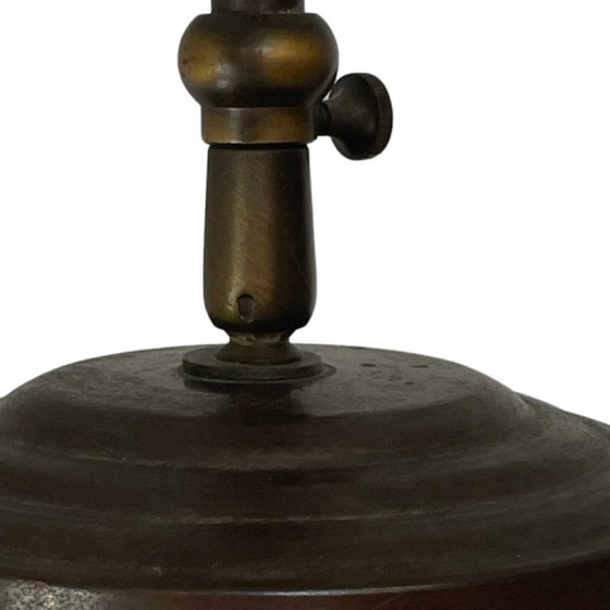 Image 1 of Kunst Deco - Hängender Pedant mit Marmorglas - Tropfenförmiges Glas - Messing - sehr groß, höhenverstellbar