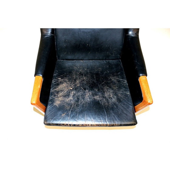 Image 1 of Vintage Sessel aus patiniertem Leder, Schweden 1960