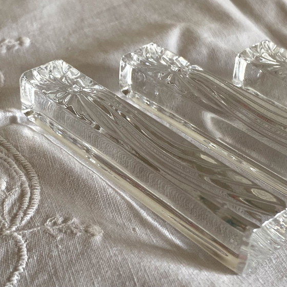 Image 1 of Lot Von 6 Alten Messerhalter Aus Kristall Clairupt Baccarat