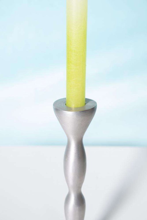 Satz Space Age Kerzenleuchter 1970/80er Jahre, Aluminium organisch