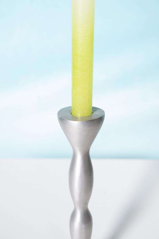 Image 1 of Satz Space Age Kerzenleuchter 1970/80er Jahre, Aluminium organisch