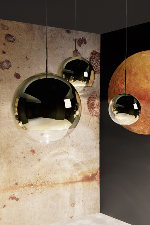 Tom Dixon Mirror Ball Anhänger Gold 25cm | Neu im Karton