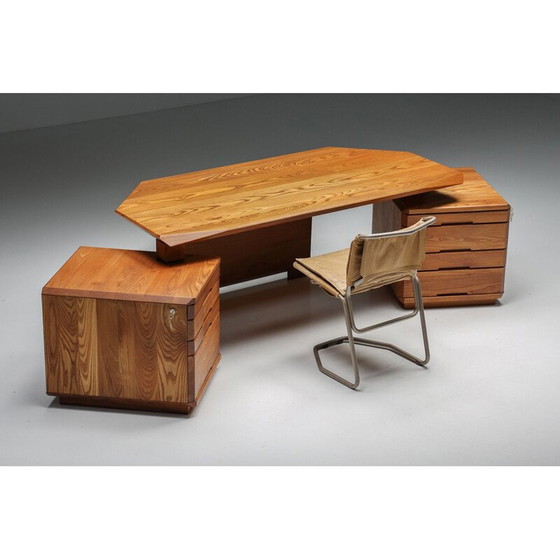 Image 1 of Vintage B40 Schreibtisch aus massivem Ulmenholz von Pierre Chapo, 1960er Jahre