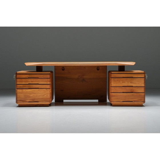 Image 1 of Vintage B40 Schreibtisch aus massivem Ulmenholz von Pierre Chapo, 1960er Jahre