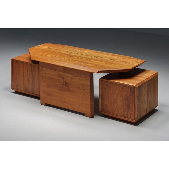 Image 1 of Vintage B40 Schreibtisch aus massivem Ulmenholz von Pierre Chapo, 1960er Jahre
