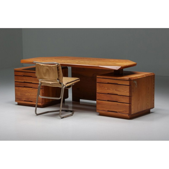 Image 1 of Vintage B40 Schreibtisch aus massivem Ulmenholz von Pierre Chapo, 1960er Jahre