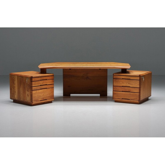 Image 1 of Vintage B40 Schreibtisch aus massivem Ulmenholz von Pierre Chapo, 1960er Jahre