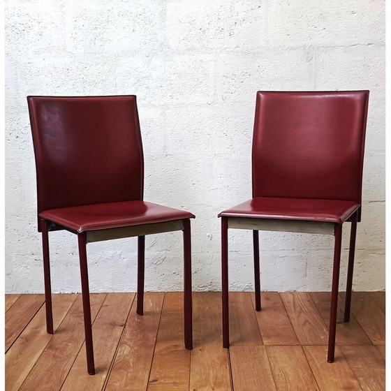 Image 1 of Vintage Leder Esszimmerstuhl