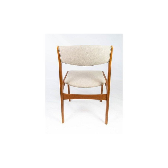 Image 1 of Paar Vintage-Stühle aus Teakholz, gepolstert mit hellem Stoff von Erik Buch 1960er Jahre