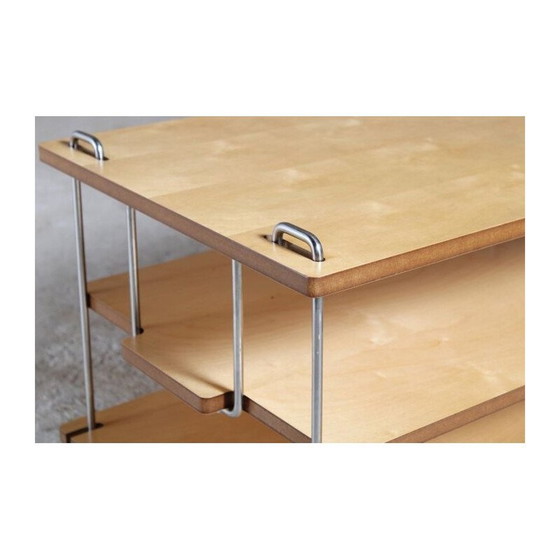 Image 1 of 3-stöckiger Couchtisch aus Ahorn und Chrom von Heal's, 2000