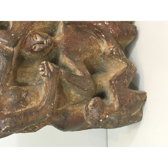 Image 1 of Alte Gipsskulptur einer Gruppe von 3 Personen, 1950