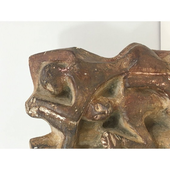 Image 1 of Alte Gipsskulptur einer Gruppe von 3 Personen, 1950