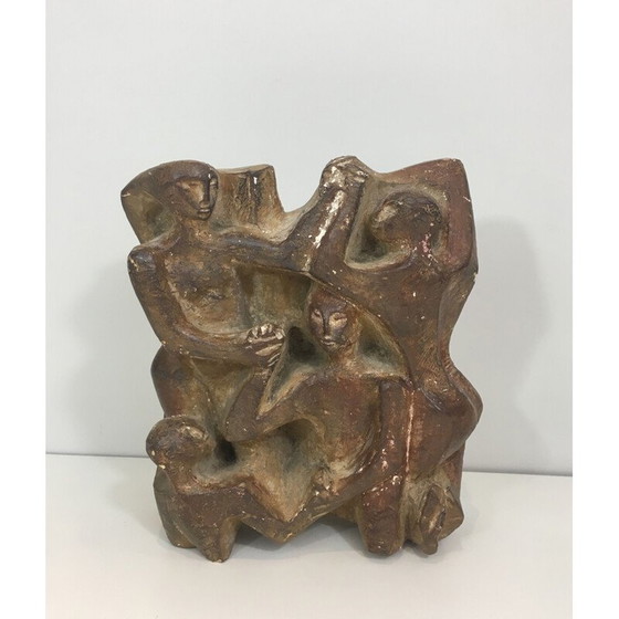 Image 1 of Alte Gipsskulptur einer Gruppe von 3 Personen, 1950