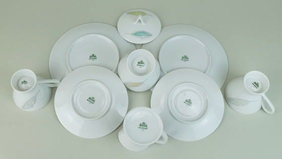 Image 1 of 8-teiliges Mokka-Set Rosenthal Form 2000 Raymond Loewy Decor Falling Leaves