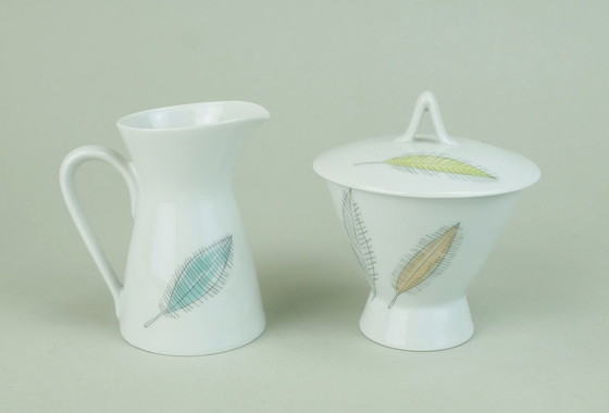 Image 1 of 8-teiliges Mokka-Set Rosenthal Form 2000 Raymond Loewy Decor Falling Leaves