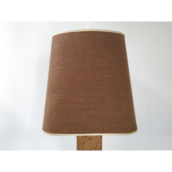 Image 1 of Vintage-Lampe aus Kork und Stahl, 1970