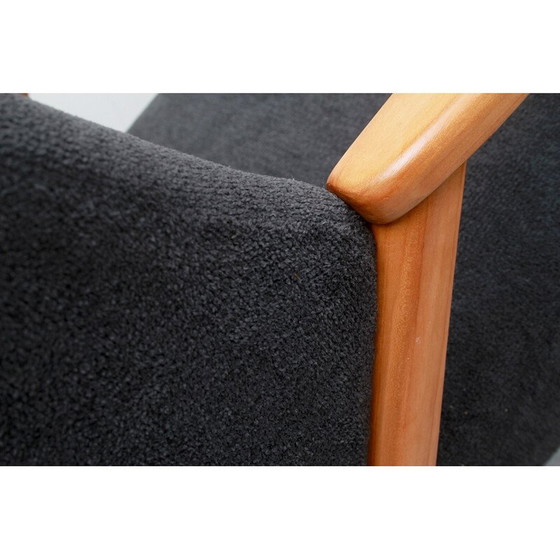 Image 1 of Vintage-Sessel aus Kirschholz und Samt, 1950