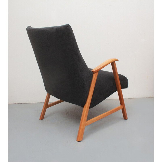 Image 1 of Vintage-Sessel aus Kirschholz und Samt, 1950