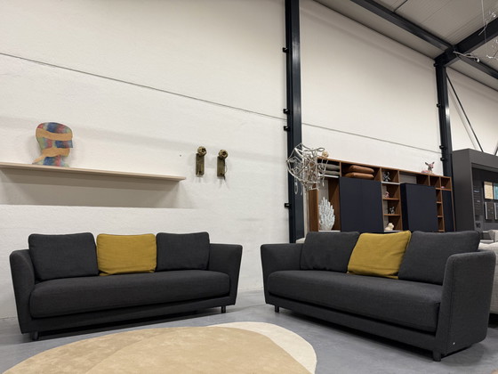 Image 1 of 2 Rolf Benz Tondo 3-Sitzer Sofa Set Anthrazit Stoff