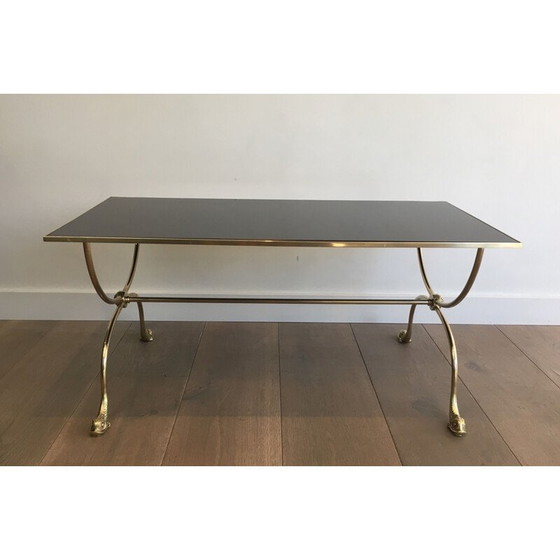 Image 1 of Vintage Couchtisch aus Messing von Jansen, Frankreich 1940