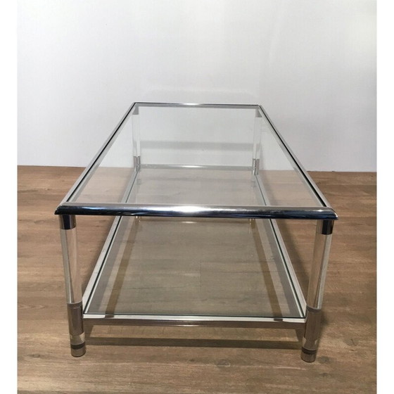 Image 1 of Vintage Couchtisch aus Chrom und Plexiglas, 1970