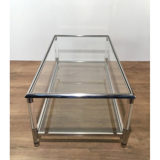 Image 1 of Vintage Couchtisch aus Chrom und Plexiglas, 1970