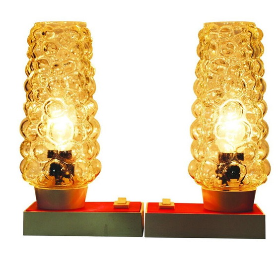 Image 1 of Ein Paar Tischlampen aus Glas von Hawill, 1960