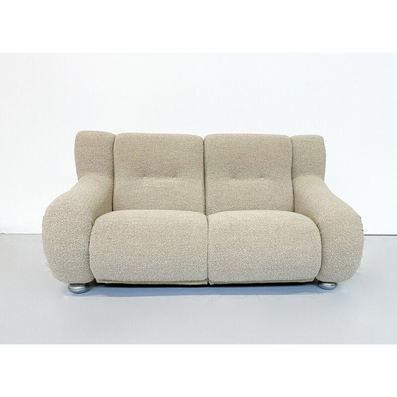 Image 1 of Vintage-Sofa aus beigem Bouclé-Stoff, Italien 1960