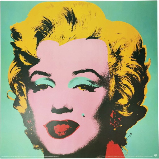 Alte Offsetlithografie Marilyn Monroe von Andy Warhol, 1993