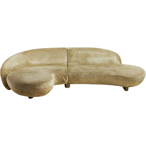 Vintage 3-Sitzer Ecksofa aus Samt von Roberto Lazzeroni für Ipe Cavalli, Italien 1996